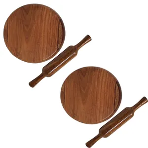 Bois forme ronde peinture à la main Chakla Belan haute qualité rouleau à pâtisserie et planche à rouler accessoires de cuisine