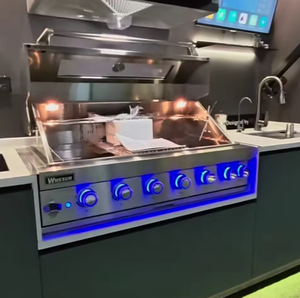 Cuisine extérieure Prima, îlot barbecue, armoires en acier inoxydable intégrées, grill résistant aux intempéries, grilles avec four à <span class=keywords><strong>pizza</strong></span>, cuisine extérieure - Product Image 3