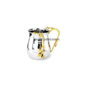 Tazas de cerveza para Bar de boda, tazas de cerveza pulidas con espejo de Metal para decoración de Mesa de la mejor calidad con asas de diseño de hojas, los más vendidos - Product Image 1