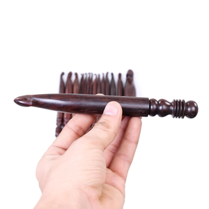 Ensemble de crochets ergonomiques en palissandre 15 tailles d'aiguilles à fil faites à la main pour le tricot et le crochet - Product Image 2