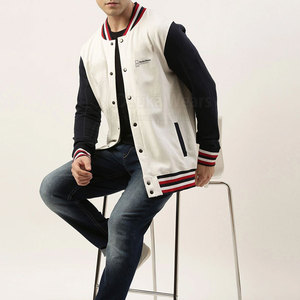 Veste de Baseball Personnalisée en Chenille Brodé avec Logo pour Homme, Vêtement d'Extérieur Classique en Polyester/Coton avec Manches en Cuir – Vente en Gros - Product Image 4