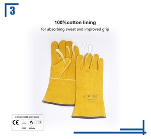 ถุงมือหนังวัวแยกชั้นสำหรับงานเชื่อม ทนความร้อน ถุงมือป้องกันสำหรับงานเชื่อม TIG & MIG ถุงมือป้องกันสำหรับช่างเชื่อม เย็บด้วยเคฟลาร์ - Product Image 6