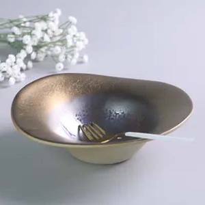 Bandeja de servicio martillada de metal de cobre personalizable en forma de frutero para ensalada para uso doméstico en hoteles o restaurantes - Product Image 6