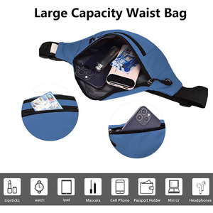 Sac banane Oxford étanche avec logo personnalisé Sac de taille multi-poches pour hommes et femmes Sac de voyage léger à bandoulière avec sangle réglable - Product Image 3