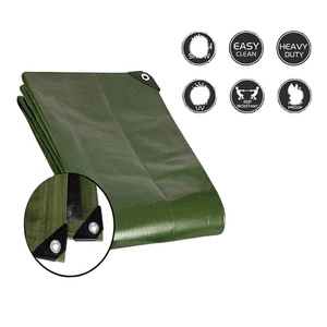 Bâche en HDPE haute résistance, couleur olive, pour couverture d'expédition, avec 4 renforts en plastique - Product Image 3