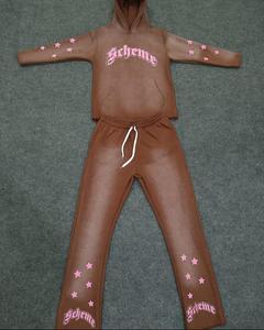 Mélange de coton éponge français personnalisé unisexe poids lourd 100% coton pantalons de survêtement et ensemble de sweat à capuche hommes 600gsm 800gsm ensemble de sweats à capuche - Product Image 4