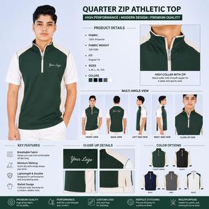 Débardeur de golf sans manches à col zippé pour homme, séchage rapide, respirant, personnalisable avec logo, vêtement de sport - Product Image 6