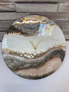 RELOJ DE PARED DE RESINA ICONO CON Reloj de pared de diseño artístico hecho a mano único Arte de resina de La India - Product Image 3