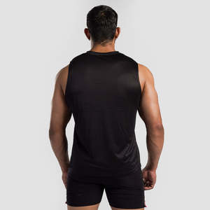 เสื้อกล้ามออกกำลังกาย Stride Gym สีดำ ลาย 3 มิติ ไซส์ XL ผลิตจากผ้าโพลีเอสเตอร์ผสมคอตตอน ระบายอากาศได้ดี สไตล์สตรีท ฮู้ดดี้ สำหรับออกกำลังกาย เพาะกาย ลายพิมพ์ - Product Image 2
