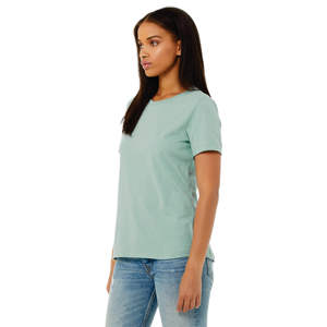 Airlume – T-Shirt à manches courtes pour femme, en coton peigné et à anneaux, simple, 100% oz, bleu poussiéreux, 4.2 - Product Image 2