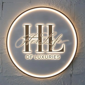 Letras de metal grandes Letrero de negocios Halo Lit Sign Recepción Logo Sign 3D Metal retroiluminado Sign Letras iluminadas Logotipo al aire libre - Product Image 3