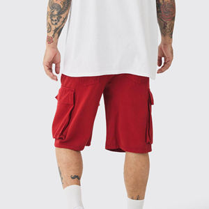 2025 nuevo clásico-Fit hombres Cargo corto cómodo 100% tela de sarga de algodón con bolsillos laterales de carga ropa informal corta para hombres - Product Image 3