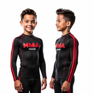 Rash Guards BJJ personnalisés pour enfants fabricant d'impression par sublimation de haute qualité Rash Guards MMA durables pour la salle de sport et les arts martiaux - Product Image 2