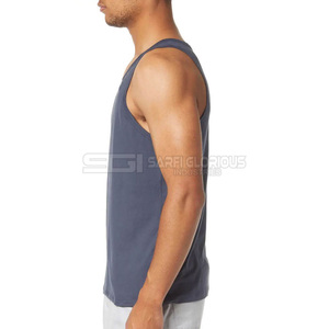 Débardeur de sport en coton pour homme, sans manches, pour l'entraînement, le fitness, vente en gros, débardeur d'entraînement en coton personnalisé pour homme, veste de sport - Product Image 2