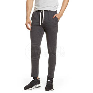 Custom Logo <b>Men's</b> Blank Solid Color Gym Joggers With Zippers Workout Sweatpants Cotton Pants - Product Image 1