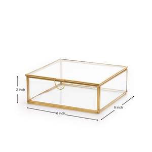 กล่องเครื่องประดับทองเหลืองและแก้วพรีเมี่ยมที่มีดีไซน์ทันสมัยเหมาะสำหรับร้านบูติกตกแต่งเครื่องประดับและของขวัญ - Product Image 3