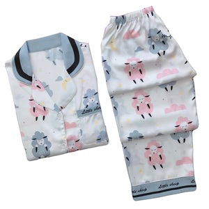 Dames winter zomer diverse print 100% katoen sneldrogend zijde satijn reverskraag pyjama effen gekleurd OEM/ODM uit Vietnam - Product Image 2