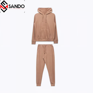 ชุดออกกำลังกายผ้าฝ้ายทำจากฝรั่งเศสเทอร์รี่ใส่ไปยิมเสื้อสเวตเตอร์มีฮู้ดระบายอากาศได้ดีมีโลโก้ตาม100% กางเกงซักได้ไซส์ใหญ่พิเศษ - Product Image 2