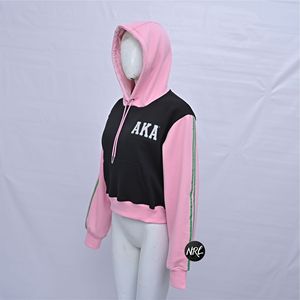 Sweat à capuche court pour femmes crop top imprimé bouffant manches raglan brodées avec logo personnalisé couleur assortie à capuche pour l'hiver vente en gros - Product Image 3