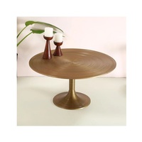 Mesa Auxiliar Redonda Moderna con Acabado de Madera Lisa y Patas de Metal Resistentes para una Decoración de Sala de Estar Elegante y Funcional