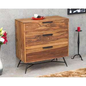 Cajonera tradicional de madera maciza Indiana Lass para sala de estar con patas de muebles duraderas - Product Image 1