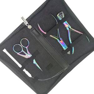 Kit d'extension de cheveux couleur titane 4 pièces avec étui Pince en acier inoxydable Outils essentiels pour cheveux humains - Product Image 2