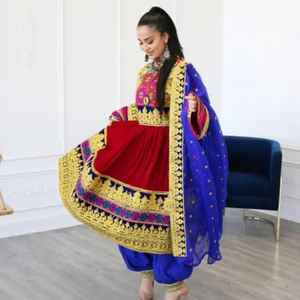 Feroza Banarsi tela ropa afgana Vintage Kuchi étnico ropa afgana estilo gitano vestido Kuchi afgano - Product Image 3