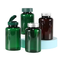 Vente chaude 120ml Vert PET En Plastique Capsule Conteneur Logo Personnalisé Médecine Emballage Soins De Santé Supplément Vitamine Bouteille Pilules