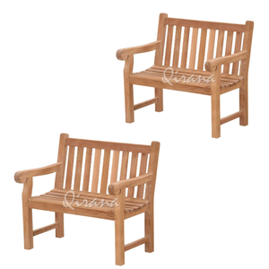 Banc de jardin en bois massif de qualité supérieure de 100 cm 2 places pour salle à manger en plein air, villa et parc Design moderne - Product Image 6