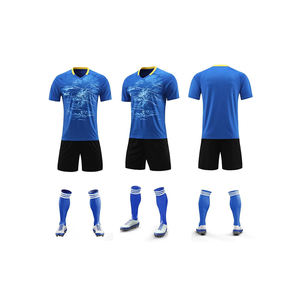 Camiseta de entrenamiento de fútbol de manga corta personalizada para hombres y niños, pantalones cortos, ropa deportiva, uniformes, tela de poliéster para entrenamiento de fútbol - Product Image 1