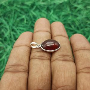 Hessonite 925 argent Sterling pierres précieuses pendentif ovale Cabochon pierre naturelle bijoux élégant fabriqué à la main Design bijoux pour enfants - Product Image 3