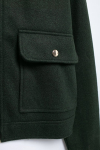 Chaqueta de estilo grueso con decoración de botones bordados de un solo pecho y cuello vuelto de manga larga a la moda informal para mujer - Product Image 6