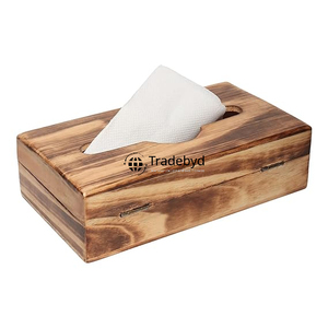 Boîte à mouchoirs en bois de luxe artisanale, motif floral gravé, qualité supérieure pour la salle à manger, décoration d'espace de vie, Tradebyd - Product Image 1
