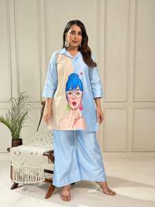 Meilleur ensemble Kurti imprimé Vetican avec palazzo, tenue imprimée pour le bureau, les fêtes, les festivals, les mariages et les événements spéciaux - Product Image 6