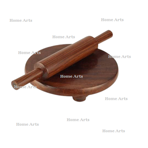 Tablero de pastelería de primera calidad, tablero Roti con rodillo de madera, forma redonda hecha a mano, Chakla Belan de madera a granel - Product Image 1