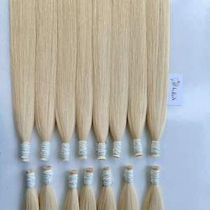 Extensión de cabello humano original, virgen, Rubio crudo, a granel, natural, sedoso, recto, suelto, pelo ondulado profundo - Product Image 3