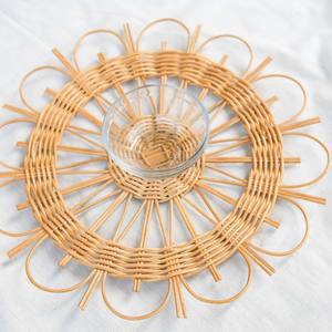 Handbraided Woven <b>Wicker</b> Plate Chargers for Wedding Party Event Wholesale Brown Rattan Plate Chargers - Product Image 3
