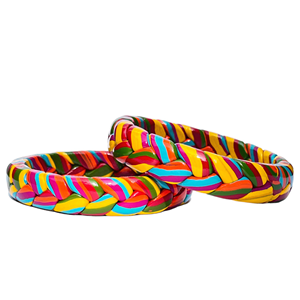 Bracelets multicolores style queue de cheval Lac rajasthani Leheriya Kada Collection Bangles of Lac | bracelets en laque | bijoux de lac - Product Image 3