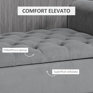 HOMCOM-Banco de cama de tela de terciopelo con espacio de almacenamiento y reposabrazos, 48,5 126x57 cm, gris - Product Image 5