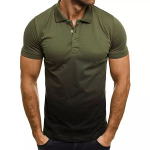 2025 gros personnalisé hommes Slim Fit Polo dégradé impression à manches courtes revers t-shirt pour décontracté et vêtements de loisirs polos - Product Image 5