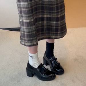 Zapatos de Tacón Bajo de Moda para Mujer, Zapatos de Tacón Bajo de Cuero con Punta Puntiaguda para Oficina, Zapatos Planos de Cuero Suave para Mujer con Punta Redonda - Product Image 4