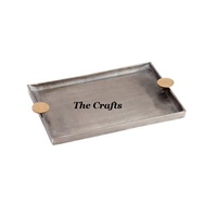 Plateau de service en bois et cuir de haute qualité, forme ronde, pour restaurant, hôtel et maison, plateau décoratif