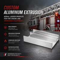 Profils d'escaliers aériens en aluminium extrudé sur mesure pour les camions de pompiers et les équipements d'urgence