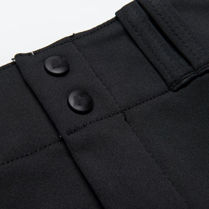 Pantalon de baseball de haute qualité pour adultes, noir, personnalisé, fermeture à boutons, durable, coupe décontractée, longueur intégrale, vêtements de sport actifs - Product Image 4