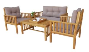 Simon Sofa Set From Vietnam Best Quality Wholesale 7cm Acacia Wood Seat <b>Cushion</b> and Back Pillow with Knots for Villas - Product Image 4