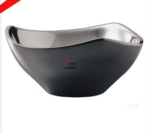 Bol de service à salade et nourriture en acier inoxydable en métal fini argenté pour restaurant et bar d'hôtel - Product Image 3