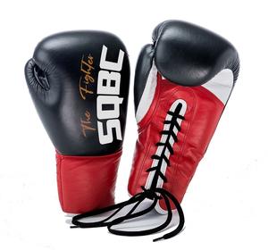 Venta al por mayor de alta calidad negro 12oz guantes de boxeo adulto profesional con cordones de cuero ganador logotipo personalizado guantes de boxeo - Product Image 2