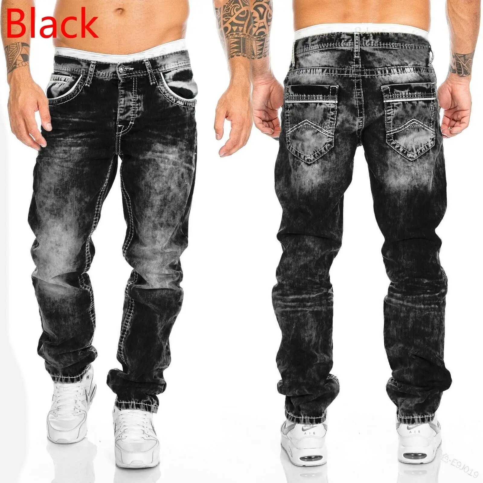Factory price Low MOQ 200 Eco friendly Custom Made tapered stacked jeans for men slim fit pants tapered men jeans trouser