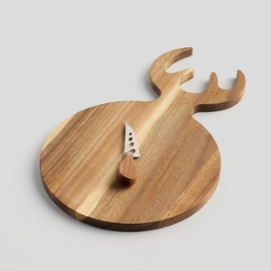 Tabla de charcutería de madera natural con tema navideño, tabla de servir de plato de madera más vendida con asa - Product Image 5