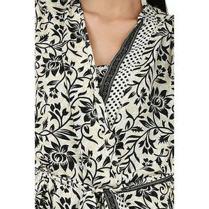 Women's <b>Silk</b> Chiffon Sari Kimono Cami Set Pastel Ivory Black Floral Relax Wear <b>Camisole</b> One Size Daily Wear <b>Top</b> - Product Image 5